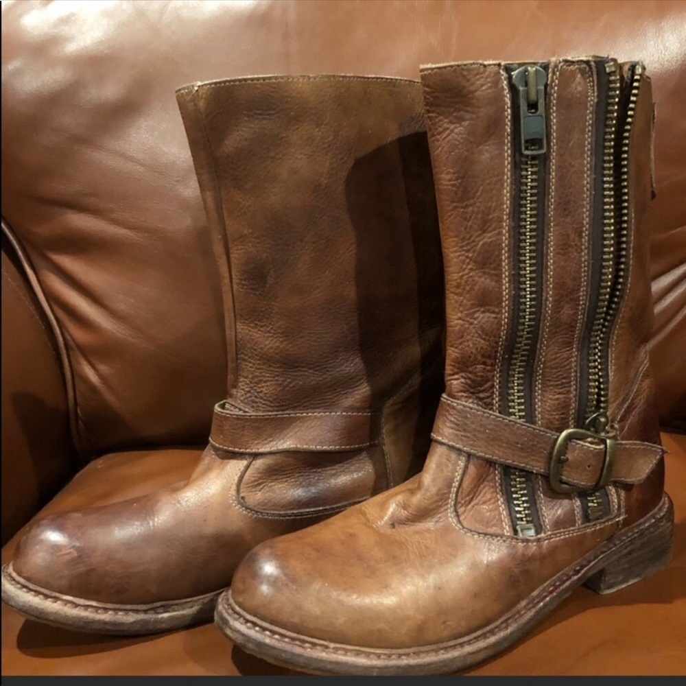 Bed Stu ‘Tango’ mid calf with double zipper Sz 8